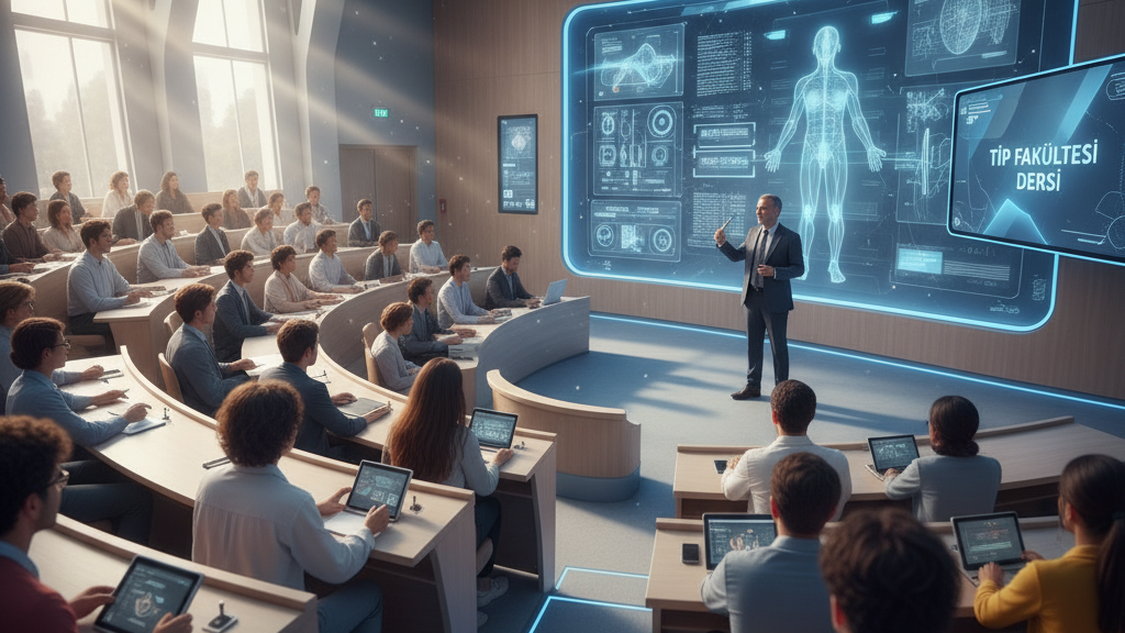 Tıp fakültesi amfisinde ders
