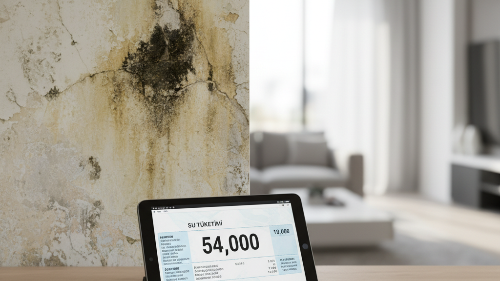 Nemli bir duvar ve yüksek su faturası
